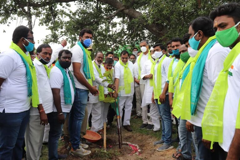 Maadri PrithviRaj doing the planting of Tree