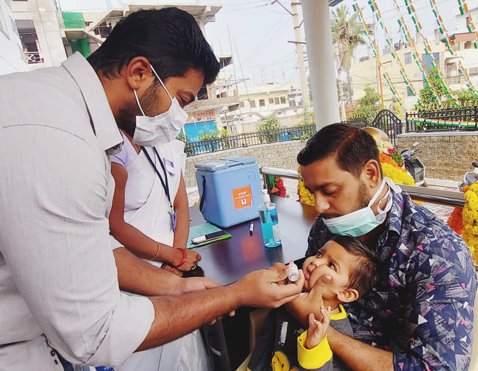 Maadri PrithviRaj Attended Polio Drop Program