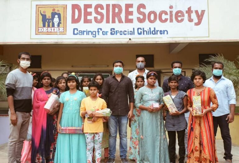 Maadri PrithviRaj Distributing Cracker to Desire Society