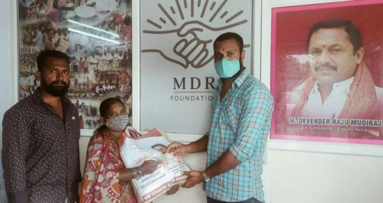 MDR Foundation Co-Founder Maadri PrithviRaj Doing Financial help at Patancheru