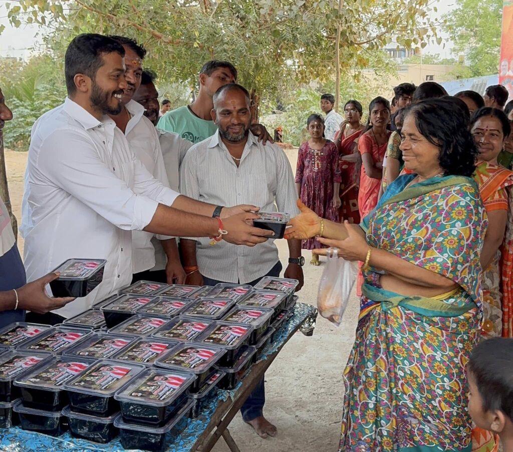 Maadri PrithviRaj Distributing Fruit Boxes At Patancheru