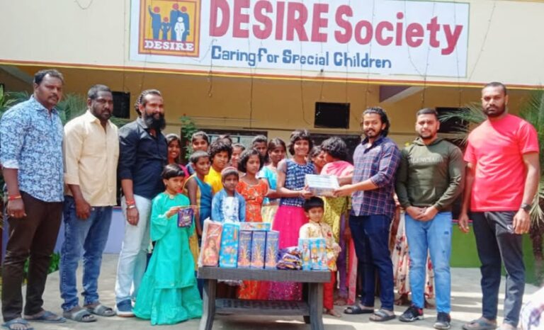 Maadri PrithviRaj Distributing Cracker to Desire Society