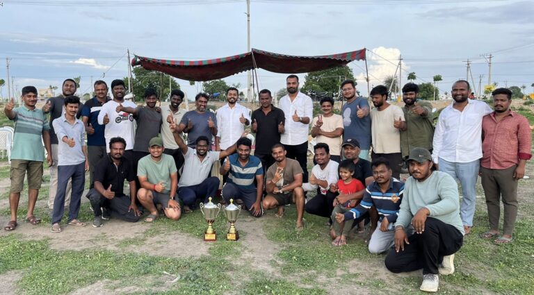 Maadri PrithviRaj Presenting Trophies at Cricket tournament in Patancheru