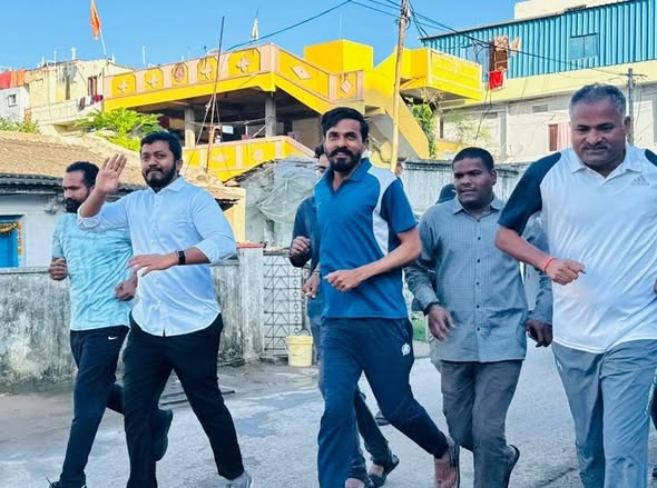 Maadri PrithviRaj participated in running a marathon.