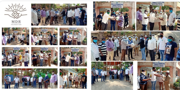 Maadri PrithviRaj Distributing Groceries, Vegetables, Home Essentials in Patancheru @Corona Time