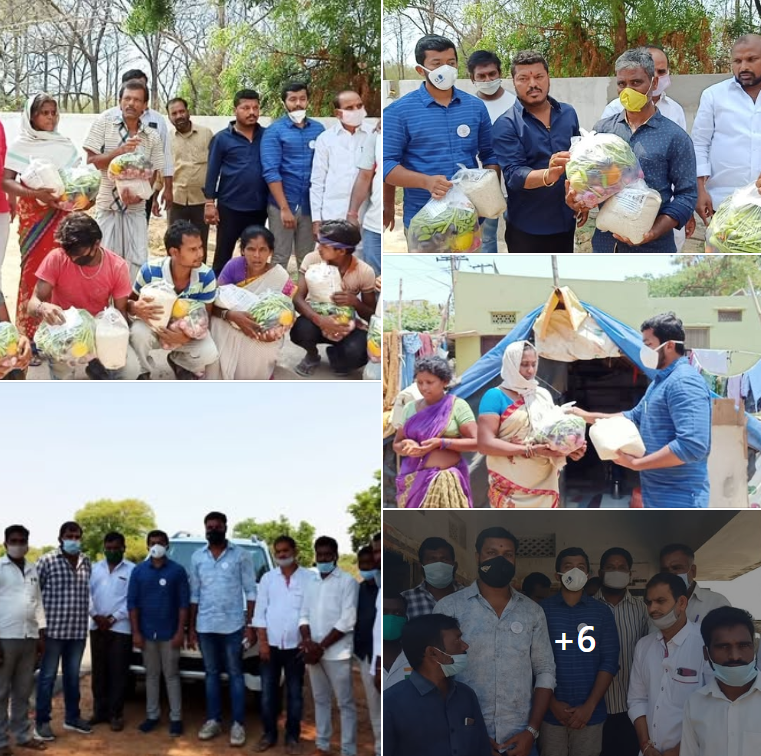 Maadri PrithviRaj Distributing Groceries, Vegetables, Home Essentials in Patancheru @Corona Time