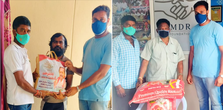 Maadri PrithviRaj Distributing Groceries, Vegetables, Home Essentials in Patancheru @Corona Time